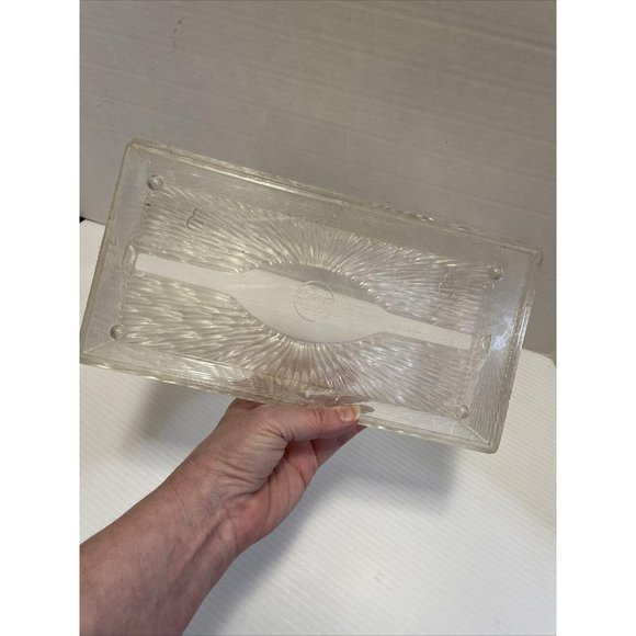 Vintage Celebrity Clear Acrylic Plastic Tissue Box Holder Starburst EUC - Picture 4 of 5